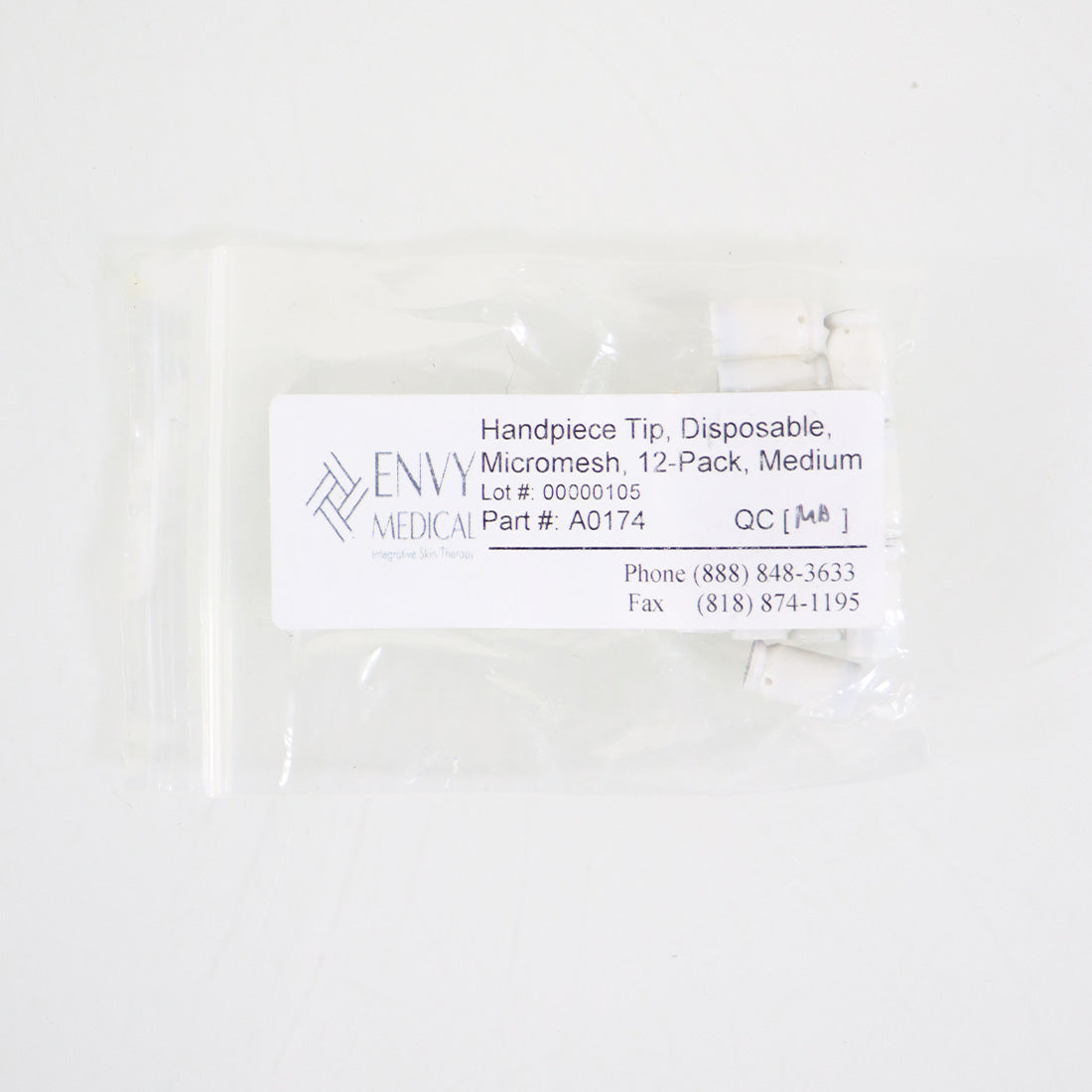 Envy Medical SilkPeel 3 Micromesh Tips Medium A0174 Epi-Plane Treatment Med x12