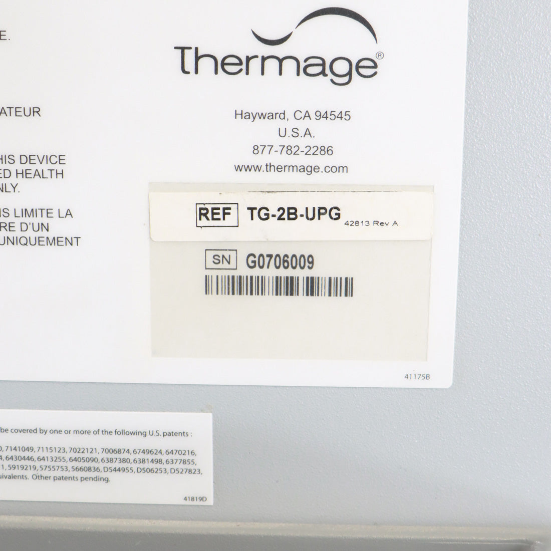 Solta Thermage CPT RadioFrequency Skin Tightening Generator TG-2B-UPG RF Base