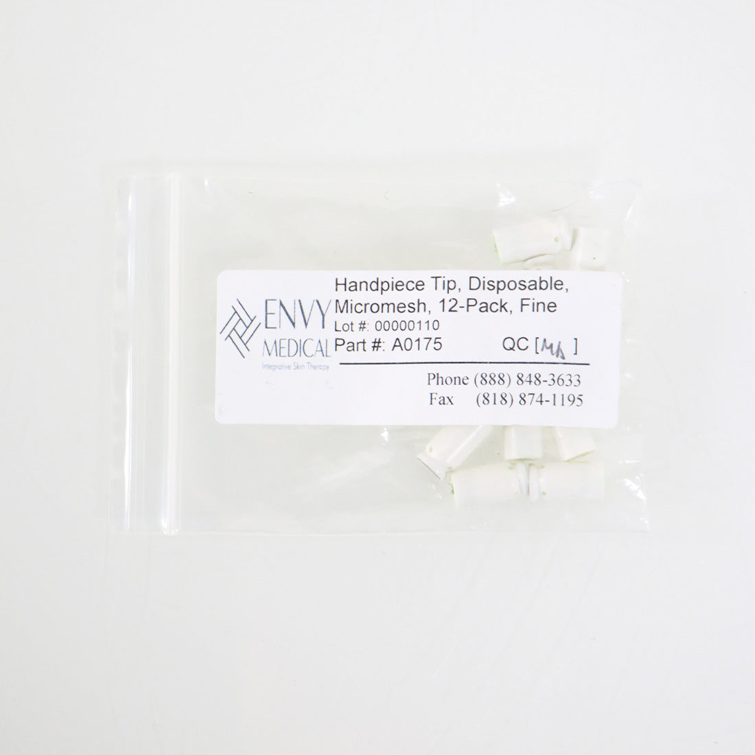 Envy Medical SilkPeel 3 Micromesh Tips Fine A0175 Epi-Plane Treatment x12 Pcs