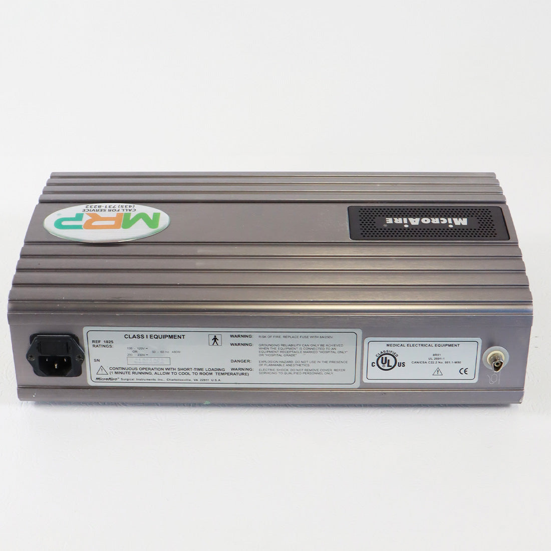 Microaire Surgical Systems 1025 Lipoplasty Console Electric Reciprocating Motion