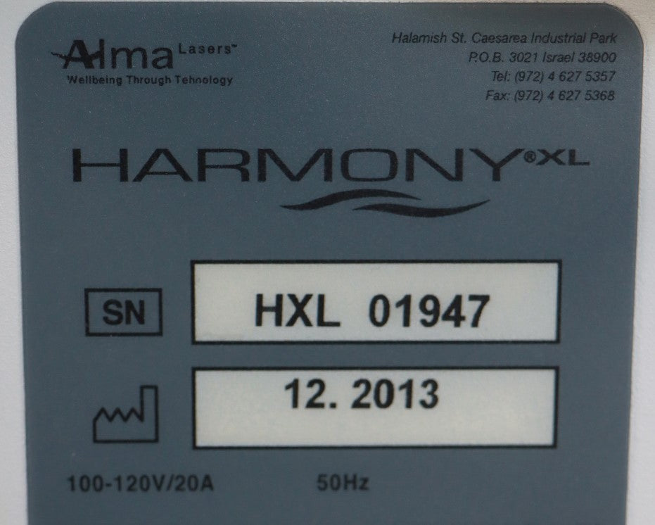 2013 Alma Harmony XL Laser Tattoo Removal Vascular Pigmented Lesions Acne 4 HP's