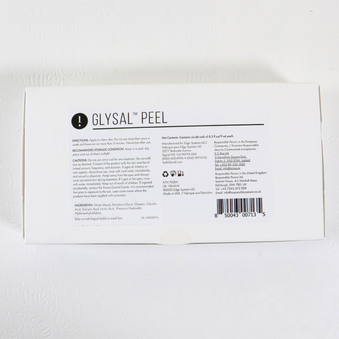 Edge Systems Hydrafacial Glysal Peel 70201 Vial Serum x6 BBE 03/2024