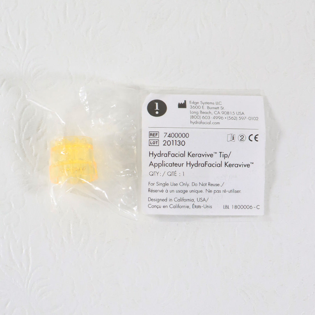 Edge Systems HydraFacial Keravive Tip Scalp Health Yellow 7400000 Single