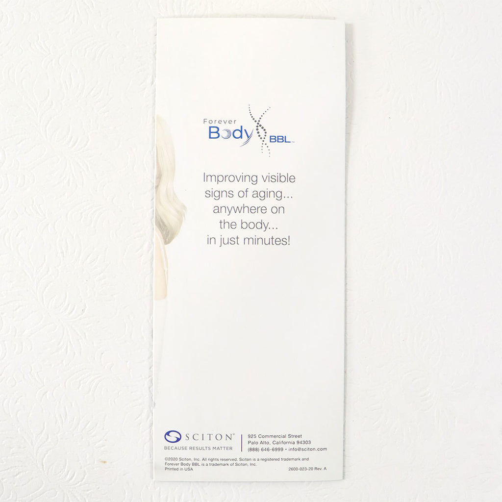 Sciton BBL Laser Forever Body Beautiful Skin Head To Toe Marketing Brochure x20