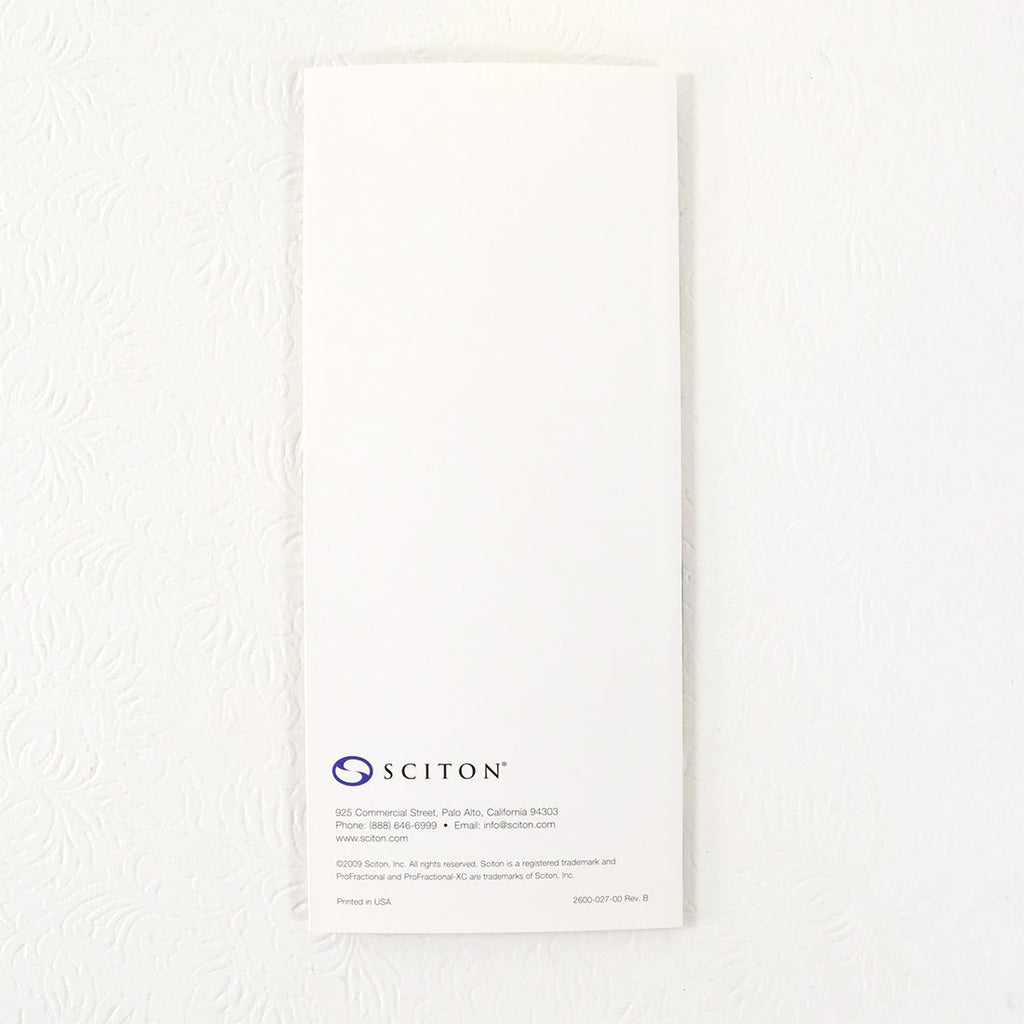 Sciton ProFractional-XC Laser Therapy Patient Office Information Brochure x19Pcs