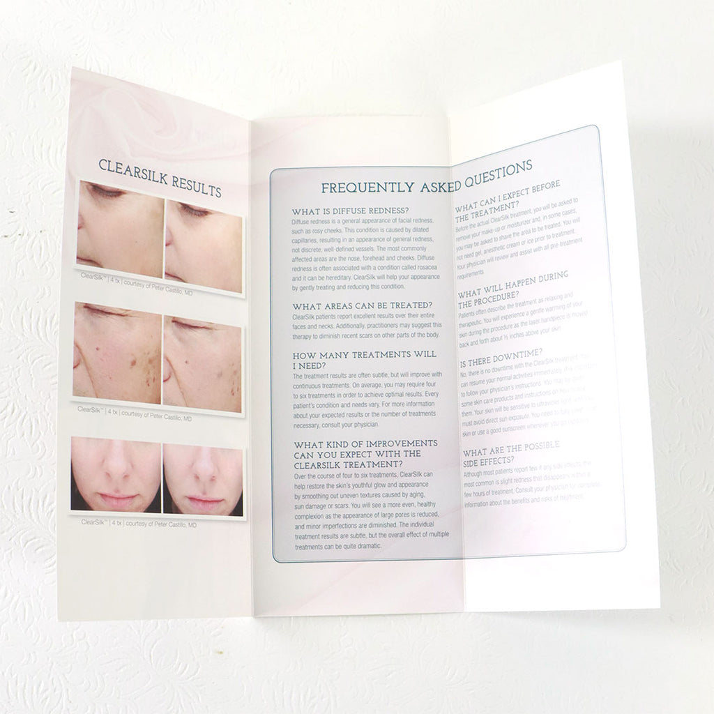 Sciton Laser ClearSilk For Flawless Skin Office Patient Marketing Brochure x50