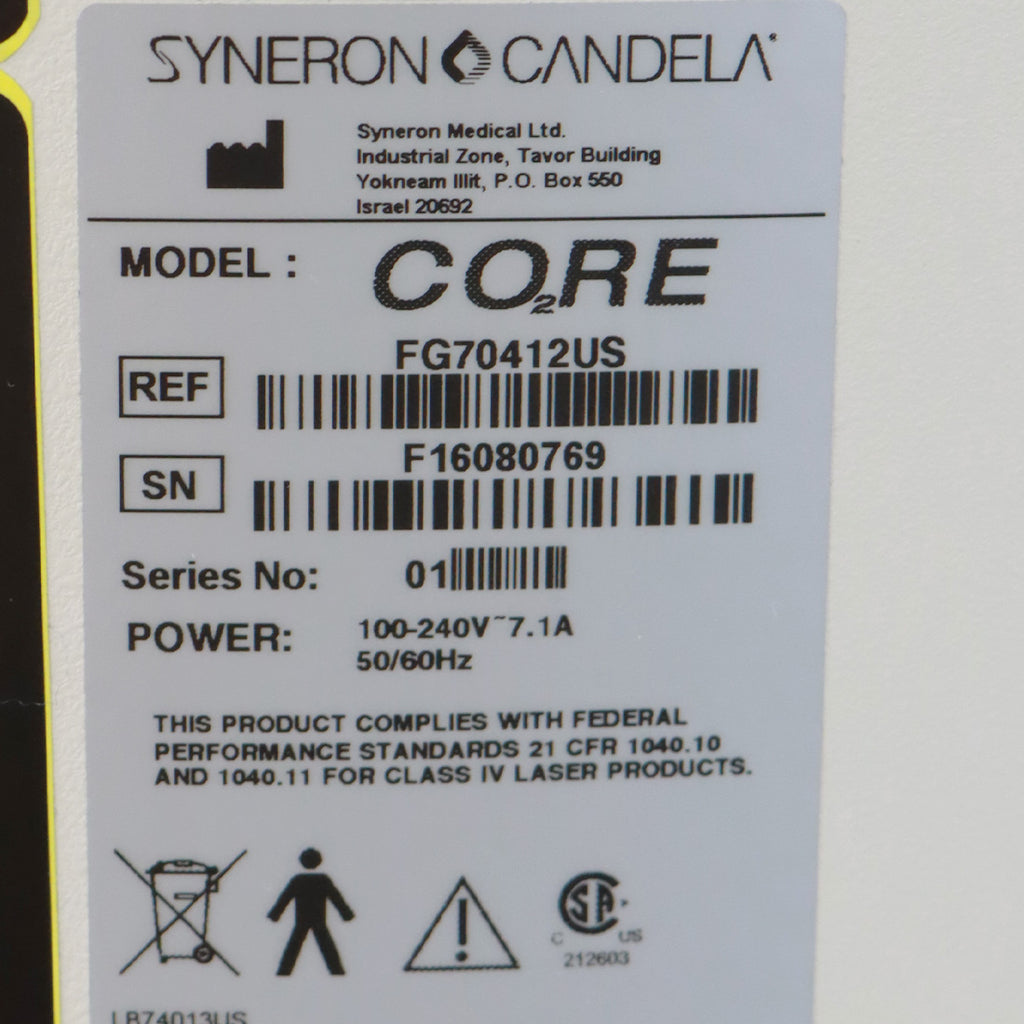 2016 Syneron Candela CO2RE Laser Surgical Wrinkles Skin Rejuvenation