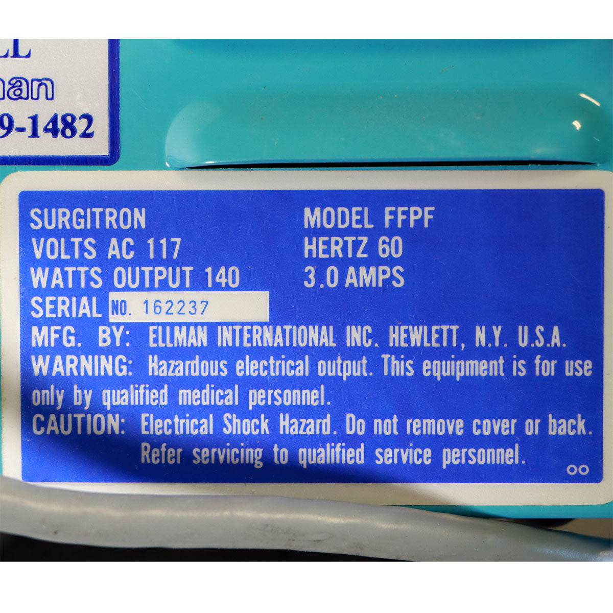Ellman Surgitron FFPF RF Electrosurgical Generator With Cart & Vapor Vac Smoke Evac