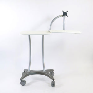 Canfield Visia Rolling Table with Monitor Arm and Keyboard Support Workstation