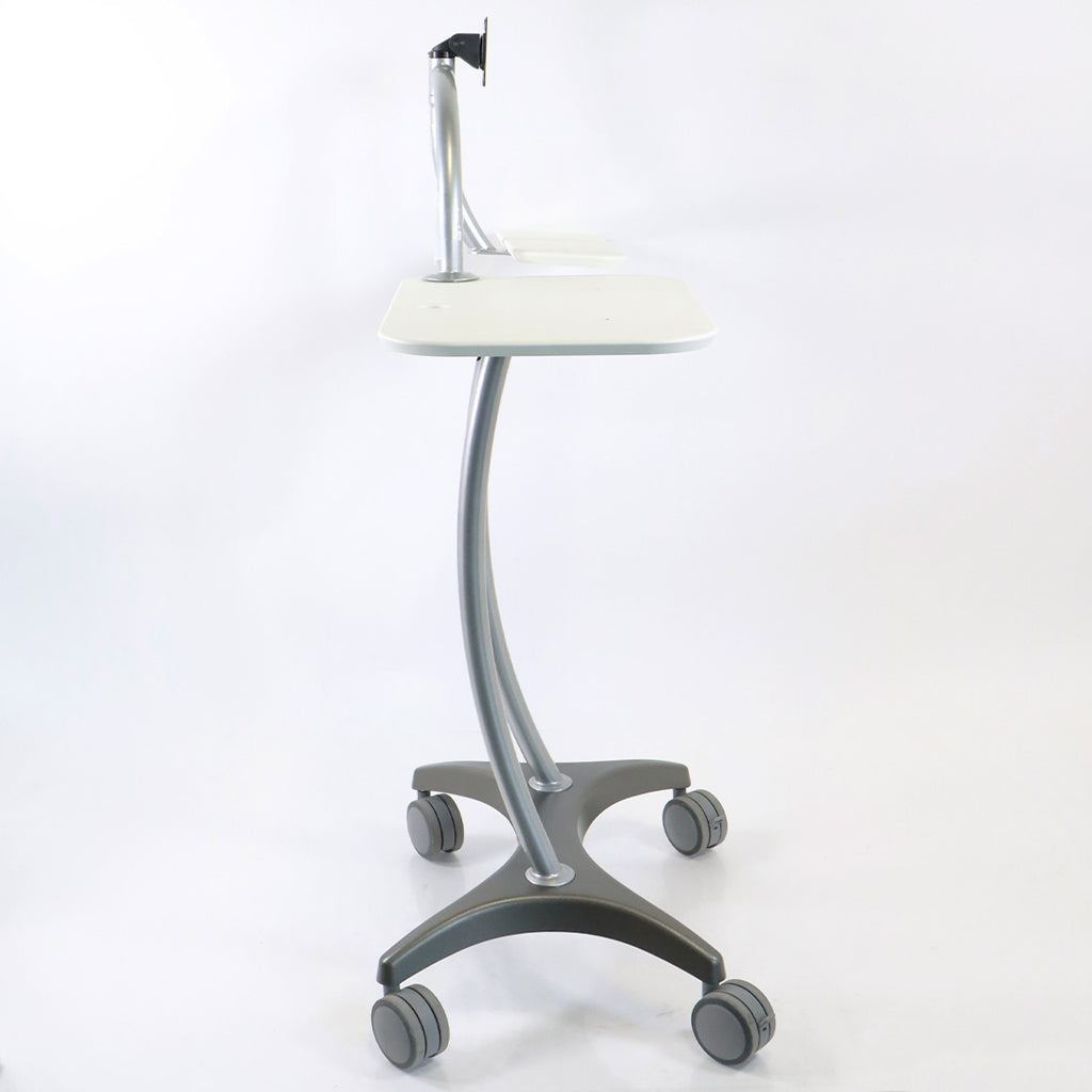 Canfield Visia Rolling Table with Monitor Arm and Keyboard Support Workstation