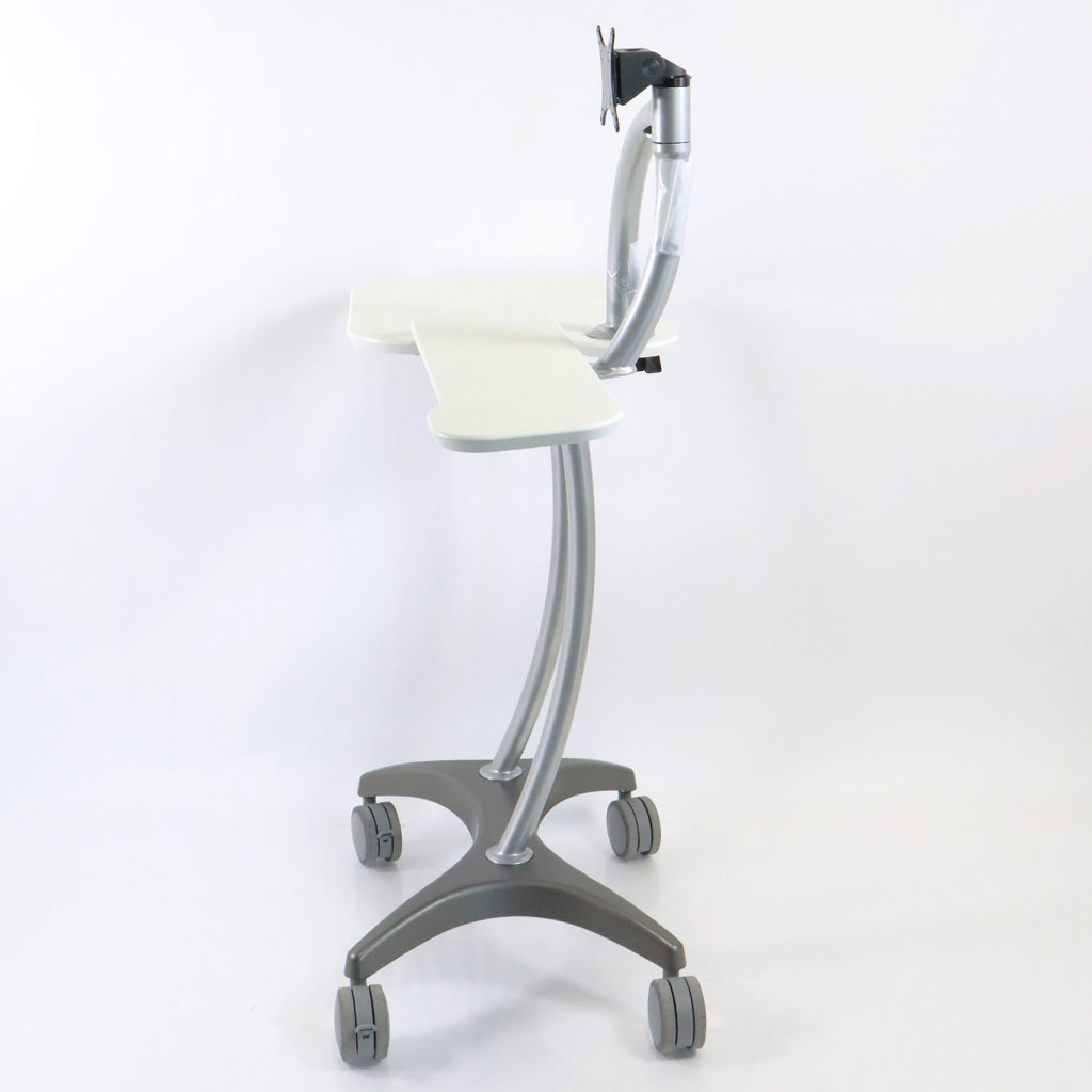 Canfield Visia Rolling Table with Monitor Arm and Keyboard Support Workstation