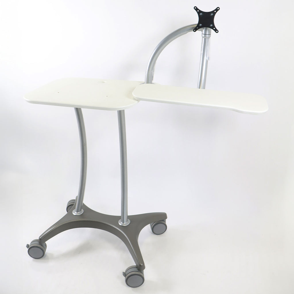 Canfield Visia Rolling Table with Monitor Arm and Keyboard Support Workstation