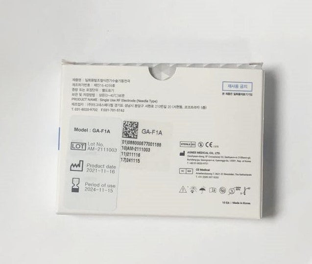 Agnes Medical RF Electrode Type Model GA-F1A Micro-Insulated Needle x9 11/2024