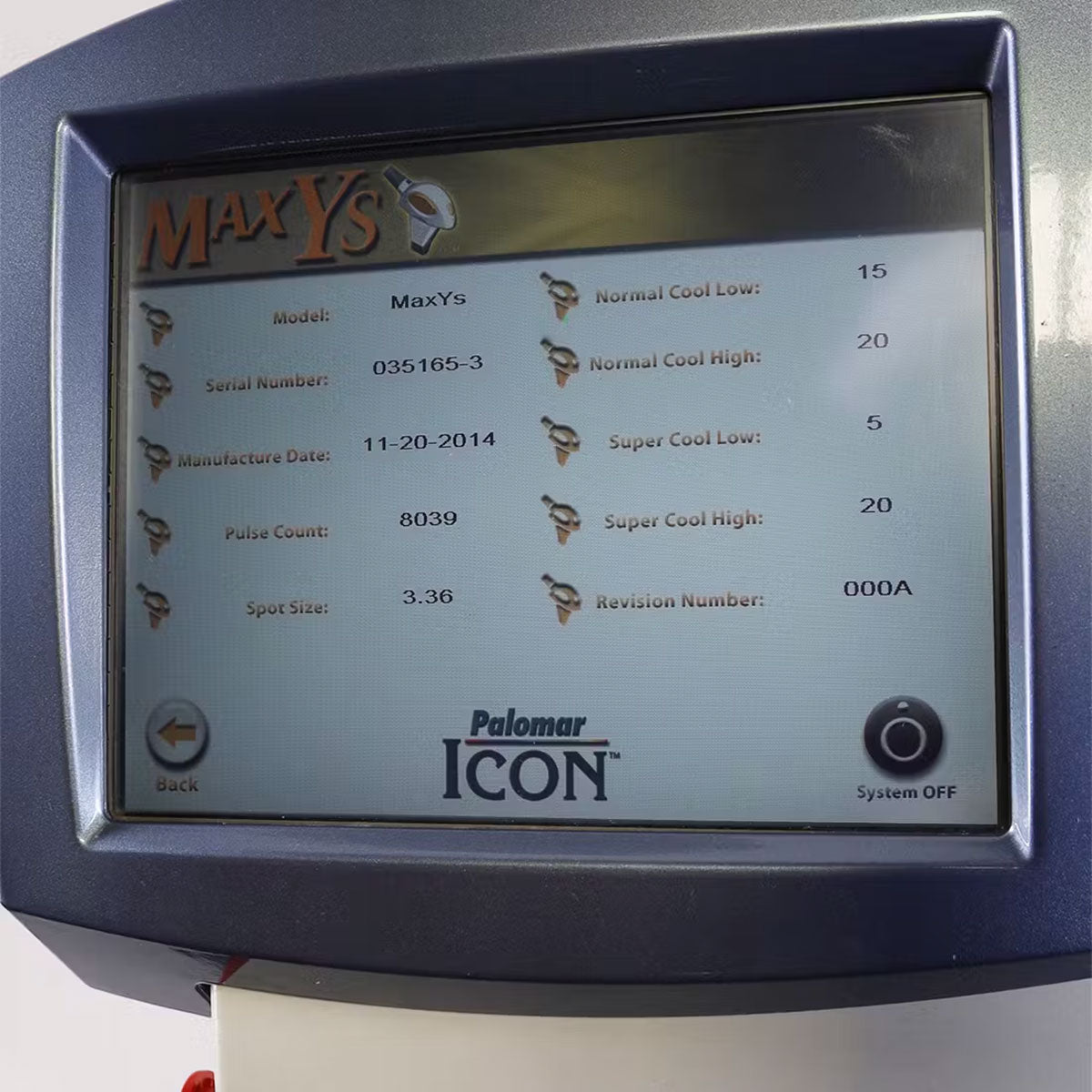 2014 Palomar Icon MaxYs Handpiece Hair Removal 2520B-YS06 Yellow HP