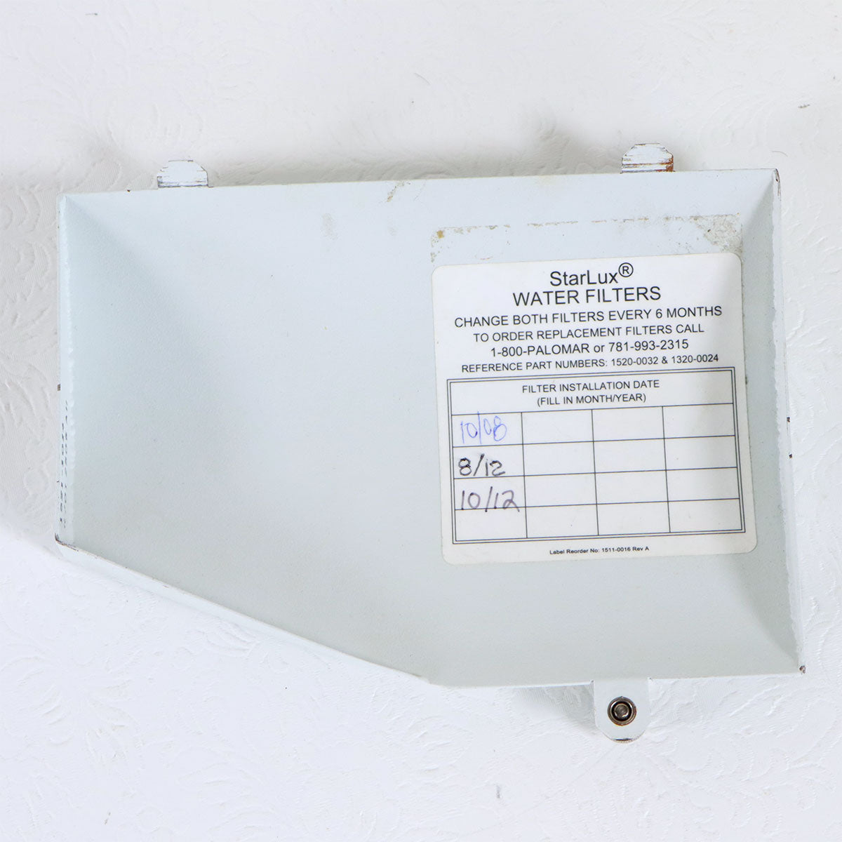 Palomar Starlux 300/500 Water Filter Enclosure Housing Cover 1521-1014