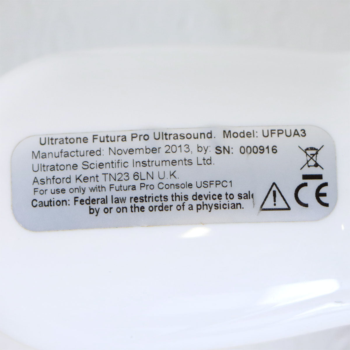 2013 Ultratone Futura Pro Ultrasound Handpiece UFPUA3 Parts AS-IS