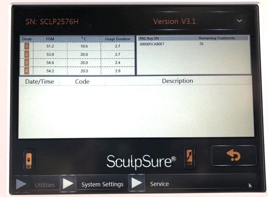 Cynosure SculpSure Diode Laser USB PAC Key DS9490B 26 Treatment Cycles Left V3.1