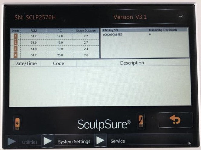 Cynosure SculpSure Diode Laser USB PAC Key DS9490B 6 Treatment Cycles Left V3.1
