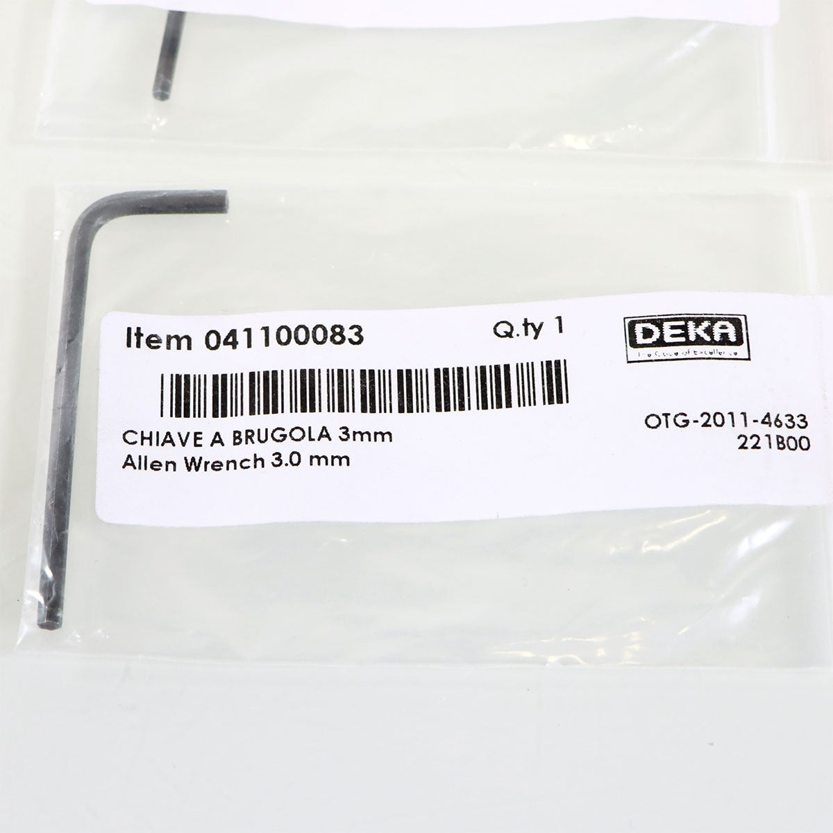 Deka Allen Wrench 3.0mm PN: 041100064 Alan 90 Elbow Tool