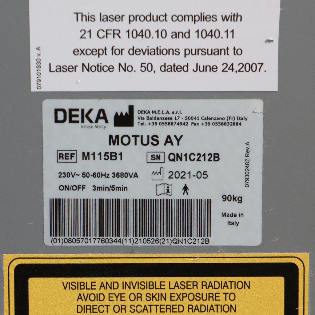2021 DEKA MotusAY Laser Nd:YAG Alex 755nm 1064nm System Hair Removal Motus AY