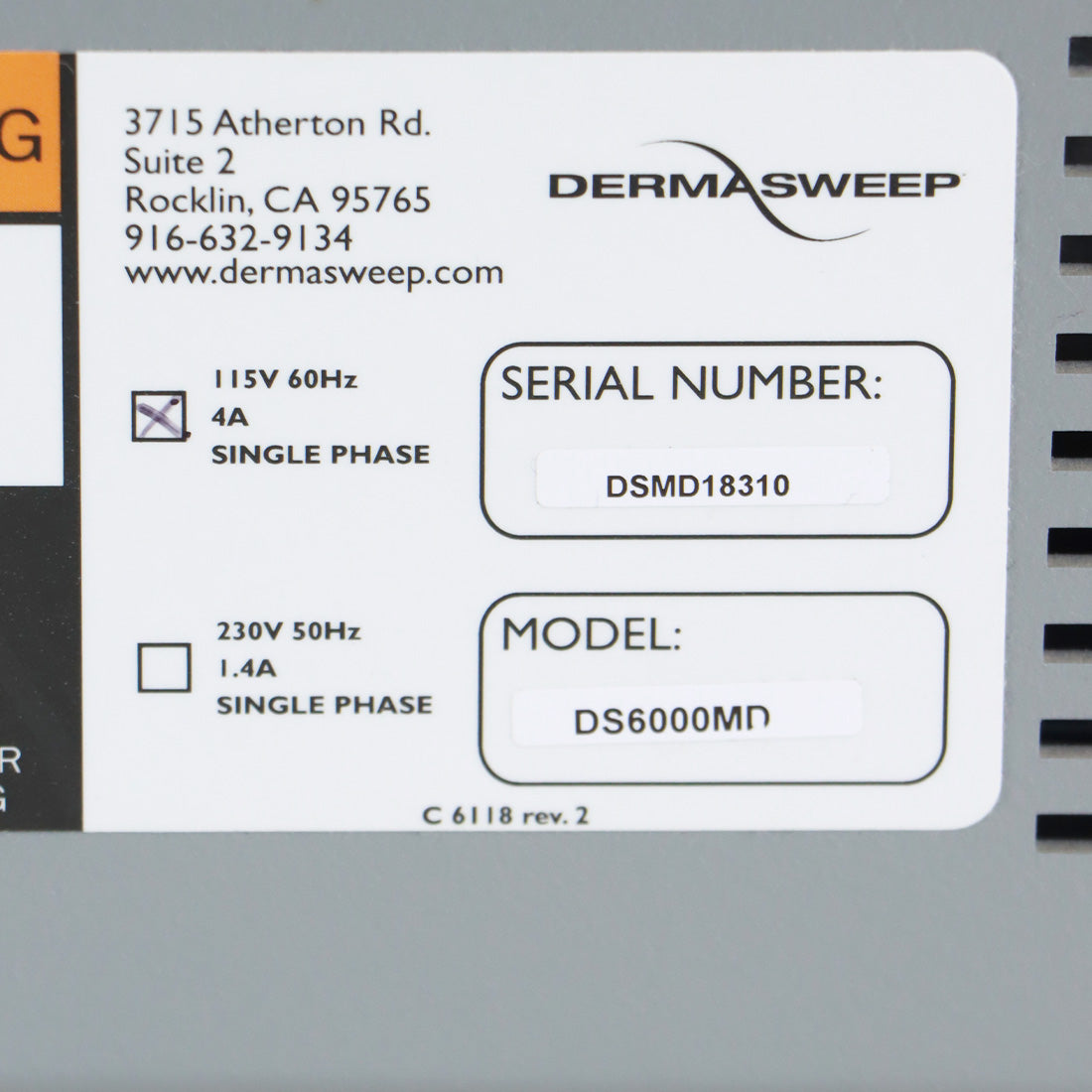 DermaSweep MD Micro Abrasion Exfoliating Tabletop System DS6000MD Parts As-Is