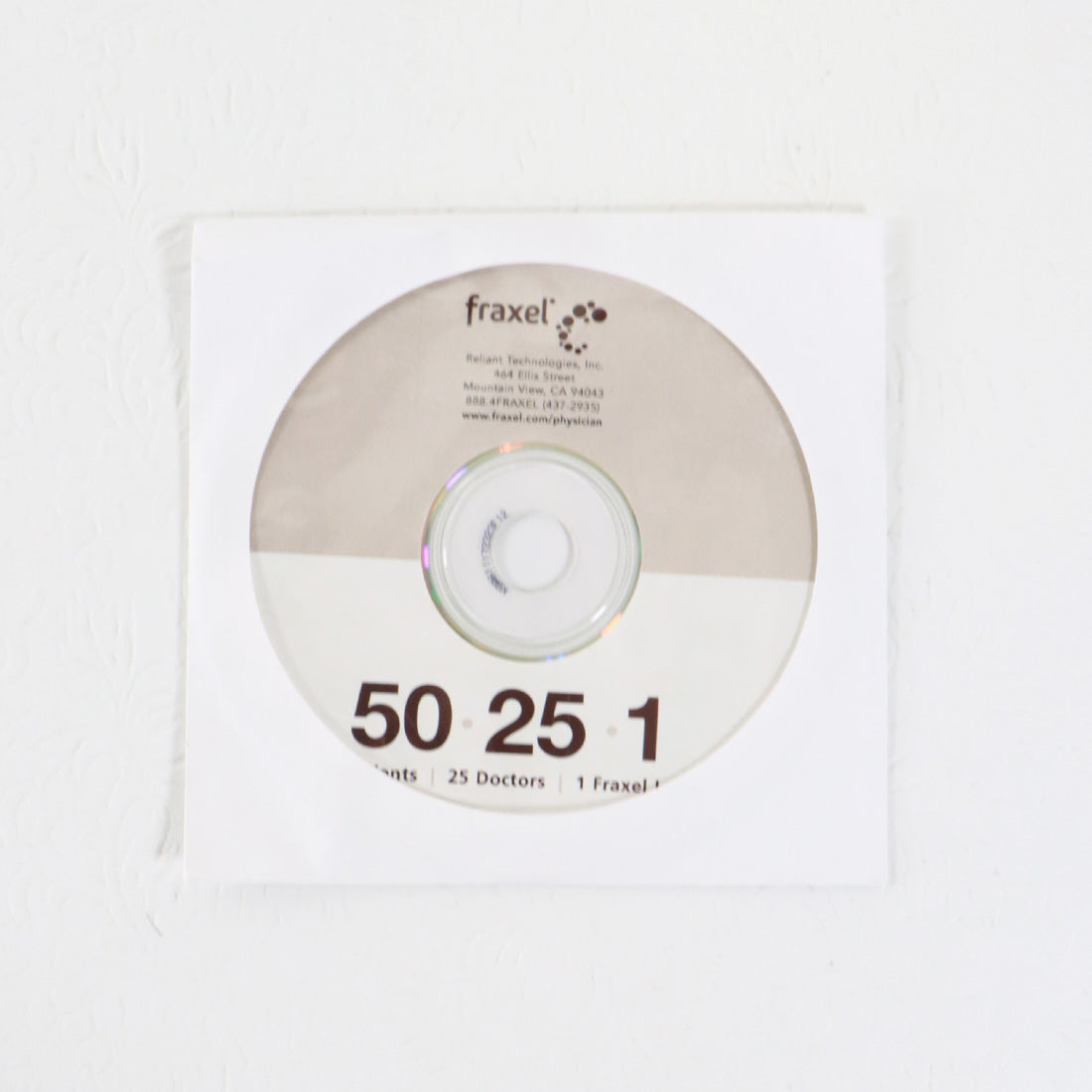 Fraxel '50 Patients 25 Doctors 1 Fraxel Laser' Office Marketing CD 10-02703 Rev4