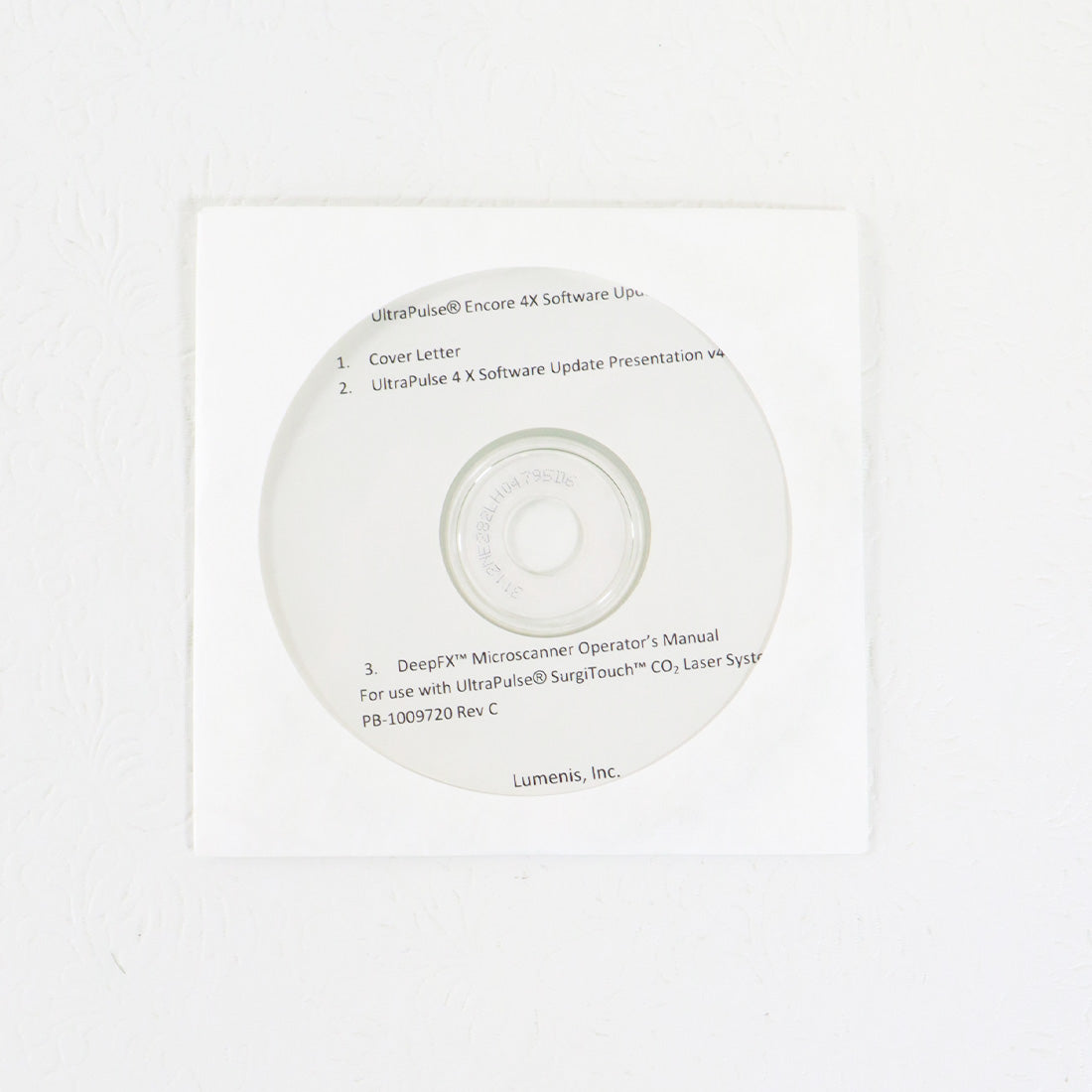 Lumenis UltraPulse Encore 4X Software Update and DeepFX Operator's Manual CD