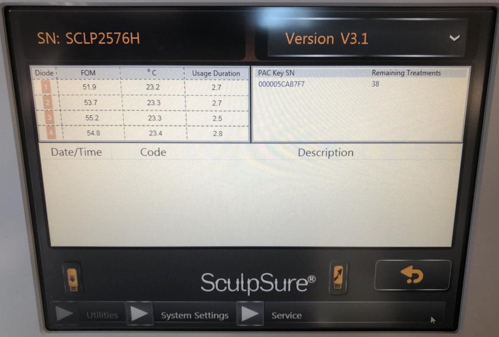 Cynosure SculpSure Treatment USB PAC Key V3.1 38 Cycles Remain
