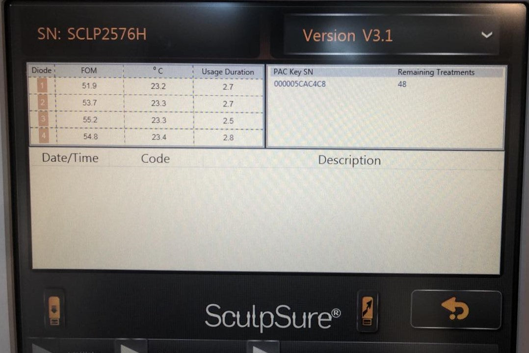 Cynosure SculpSure Treatment USB PAC Key V3.1 48 Cycles Remain