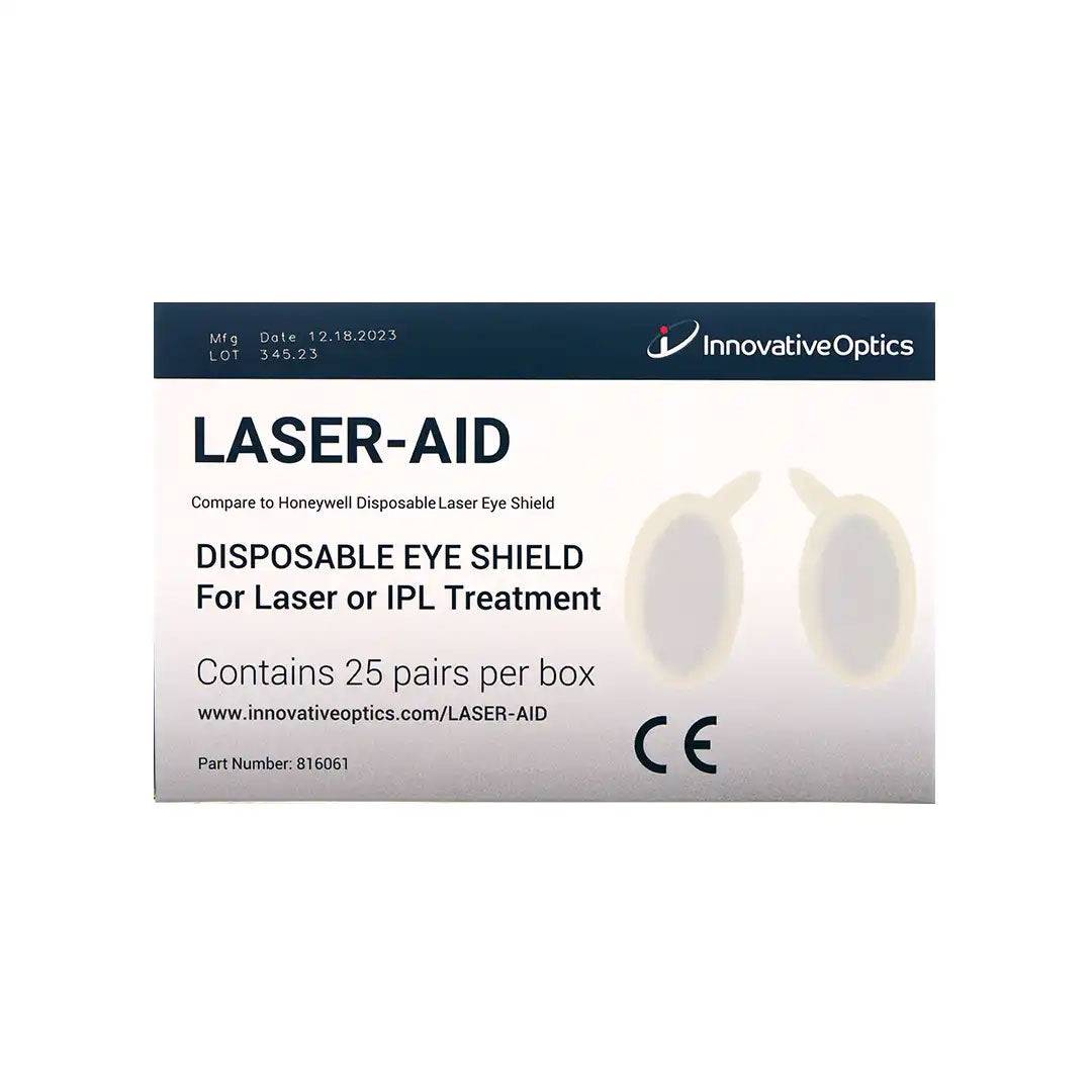 Innovative Optics Disposable Patient Laser Eye Shields LASER-AID 190-10600nm Box of 25 Pair