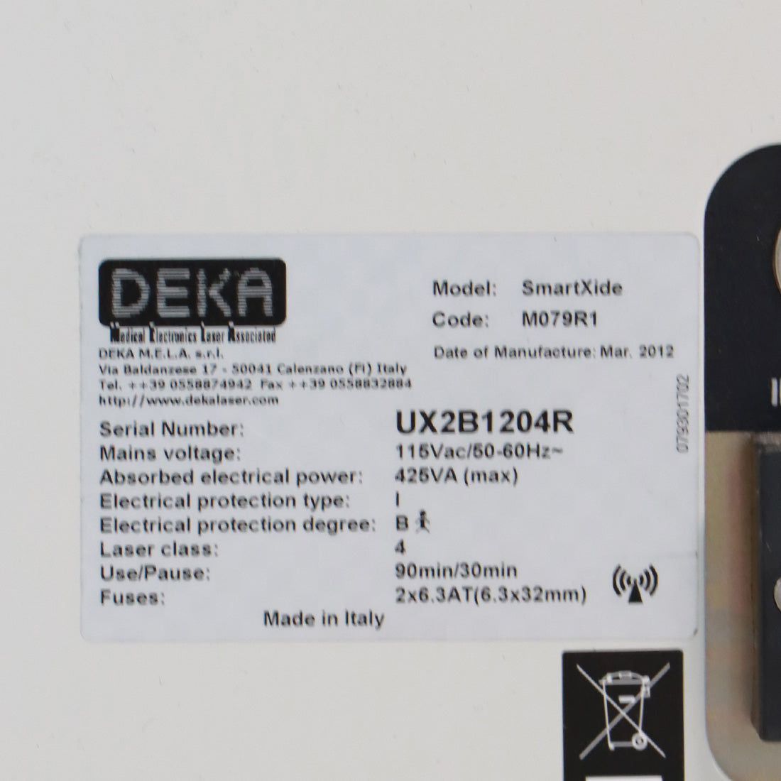 2012 DEKA Smartxide DOT CO2 Laser M079R1 HiScan Scanner Skin Resurface Rejuvenation