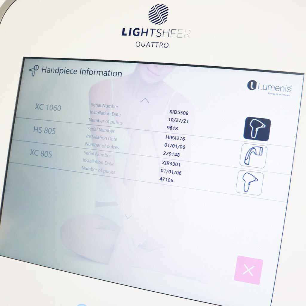 2019 Lumenis LightSheer Quattro Diode Laser System with XC1060 HS805 XC805 HPs