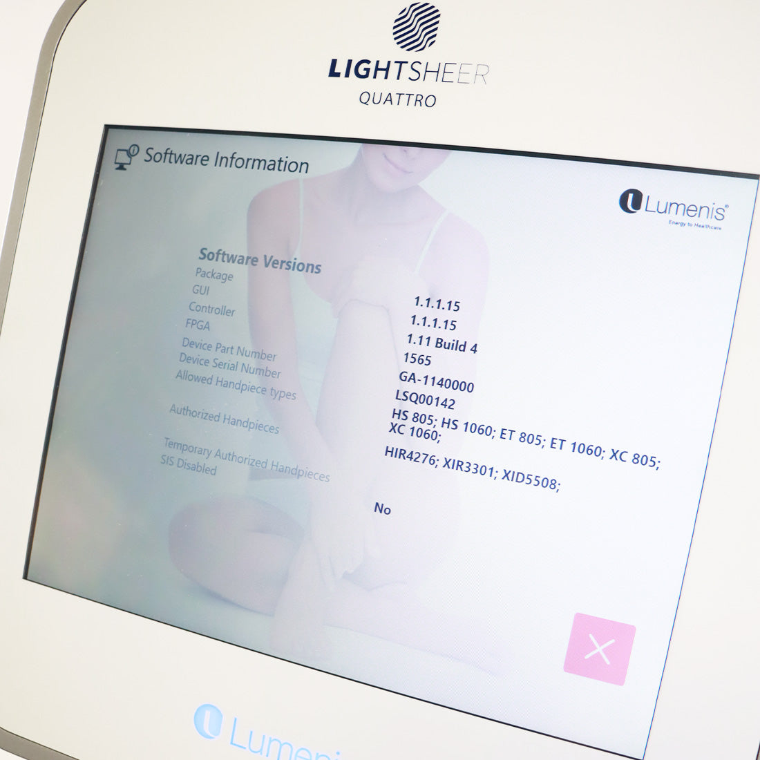 2019 Lumenis LightSheer Quattro Diode Laser System with XC1060 HS805 XC805 HPs