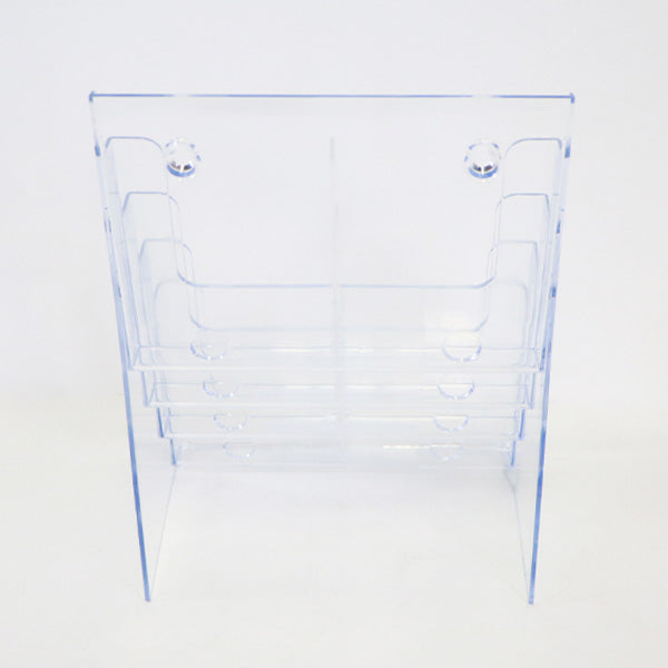 Clear Acrylic Tabletop or Wall-Mount Brochure Display 8-Pocket or 4-Wide-Pocket