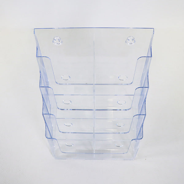 Clear Acrylic Tabletop or Wall-Mount Brochure Display 8-Pocket or 4-Wide-Pocket