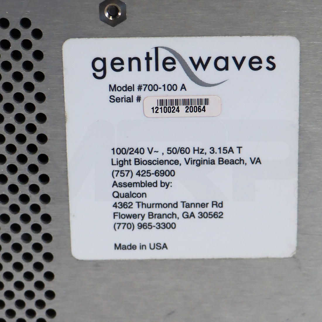 Gentlewaves Select LED Photomodulation Gentle Wave 700-100 A Parts Unit
