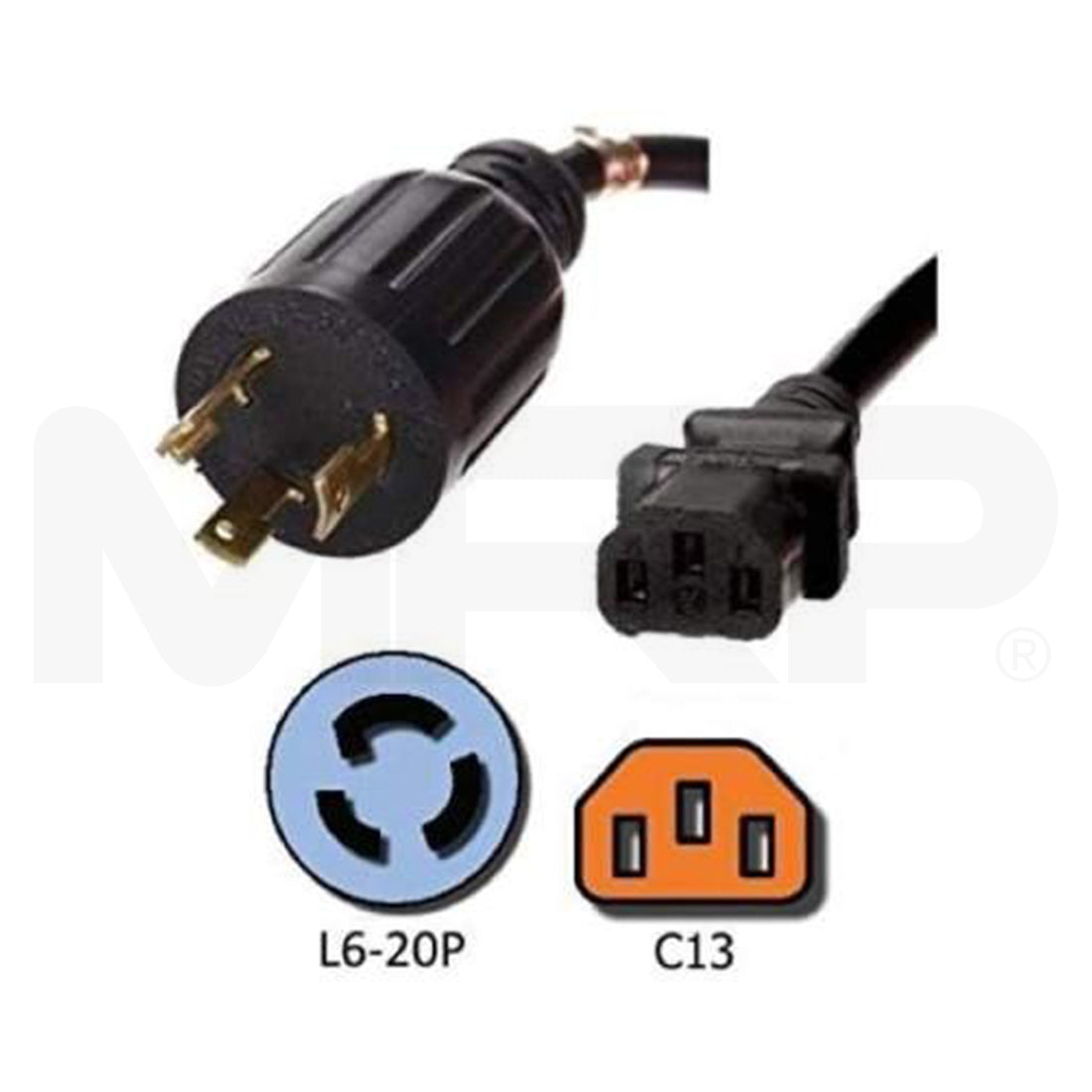 Jeisys SmoothCool NEMA L6-20P to C13 Power Cord - 15A/250V, 14/3 AWG