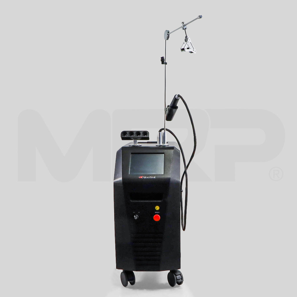 Alma Veil laser system front view with touchscreen and handpiece