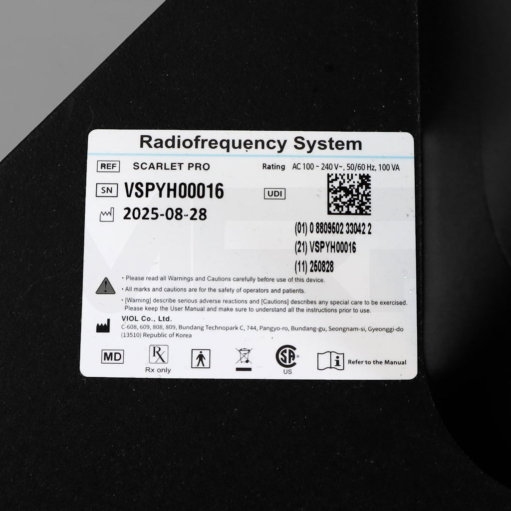 2025 Viol Scarlet Pro System Serial Label