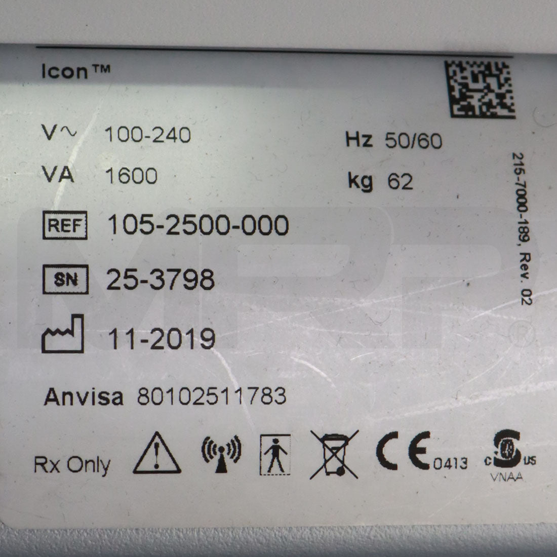 2019 Cynosure Palomar Icon System Serial