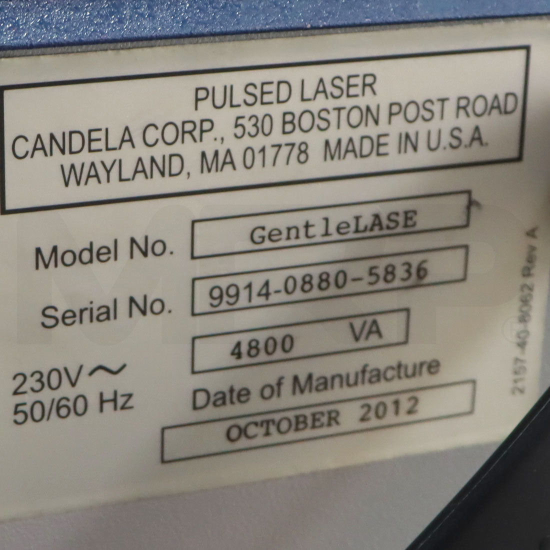 2012 Candela GentleLase Alexandrite Laser Hair Removal System
