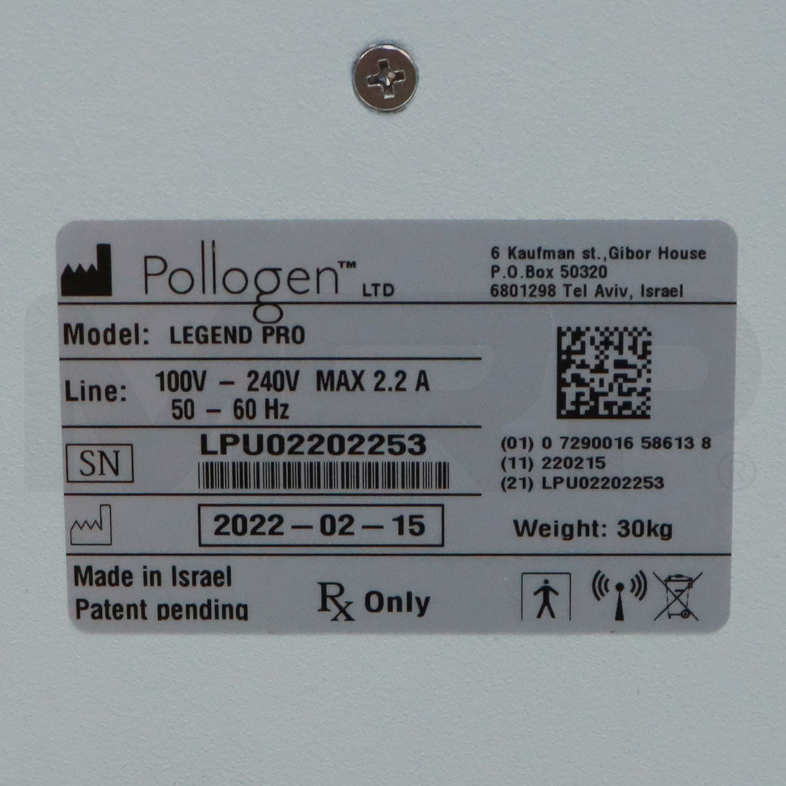 2022 Lumenis Pollogen Legend Pro System Serial