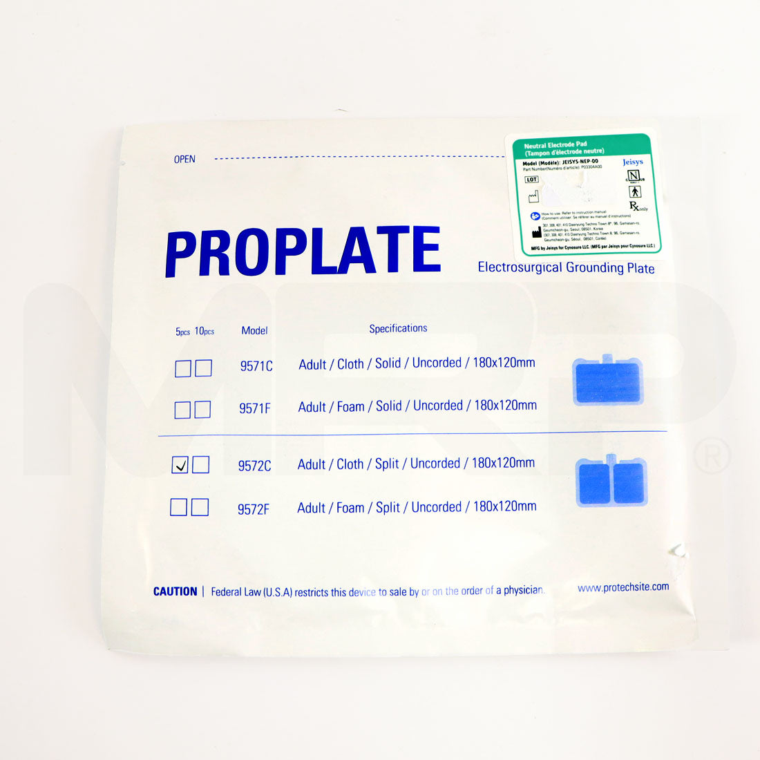 Jeisys Proplate Adult/Cloth/Split 9572C Neutral Electrosurgical Grounding Plate