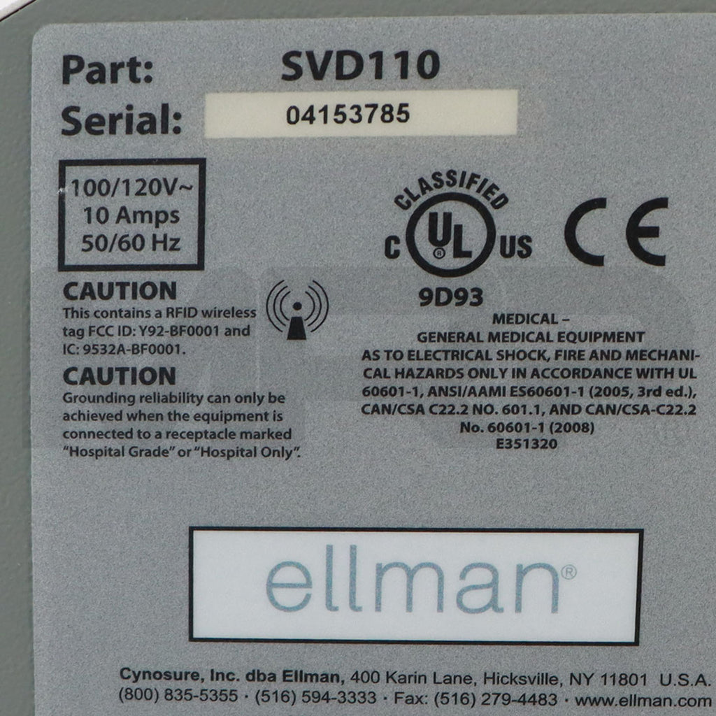 Cynosure Ellman Pellevé S5 IEC RF HF Skin Rejuvenation Radiosurgical Generator Surgical