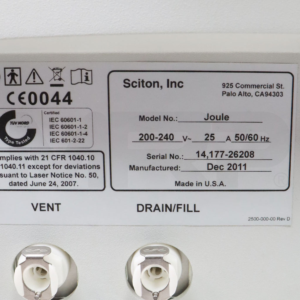 2011 Sciton Joule System Serial Number