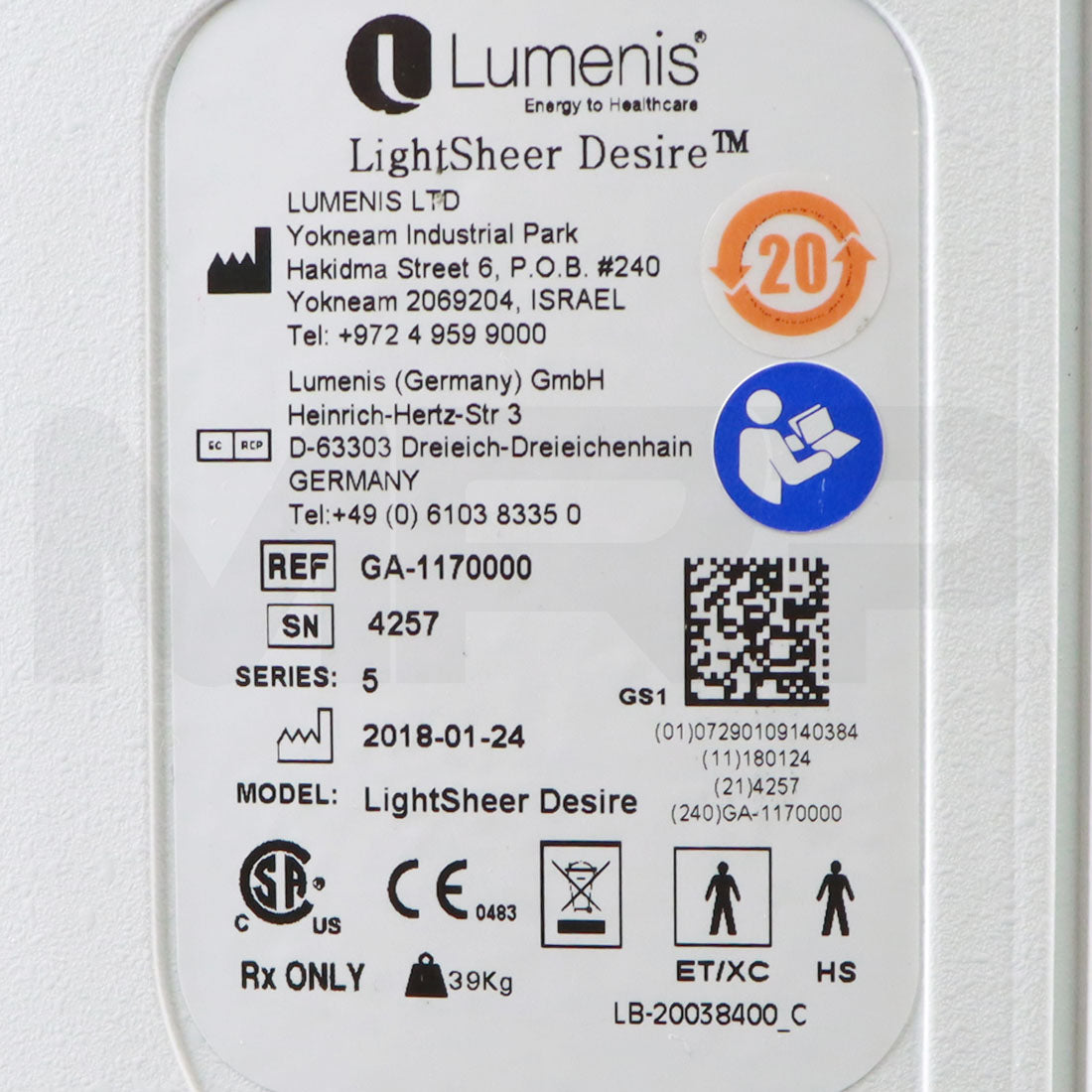 2018 Lumenis LightSheer Desire Diode Hair Removal Laser System