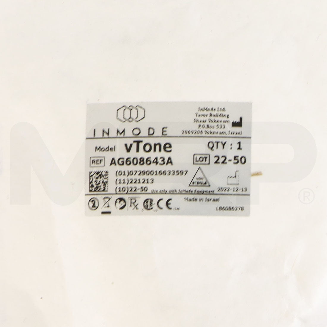 InMode vTone Applicator AG608643A, Single Label