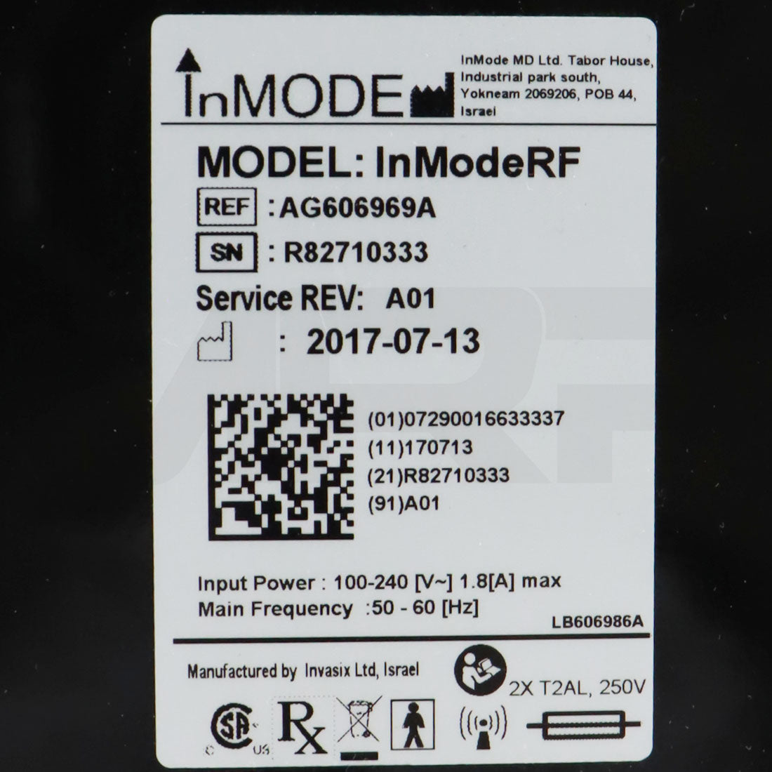 2017 InMode BodyTite System Serial