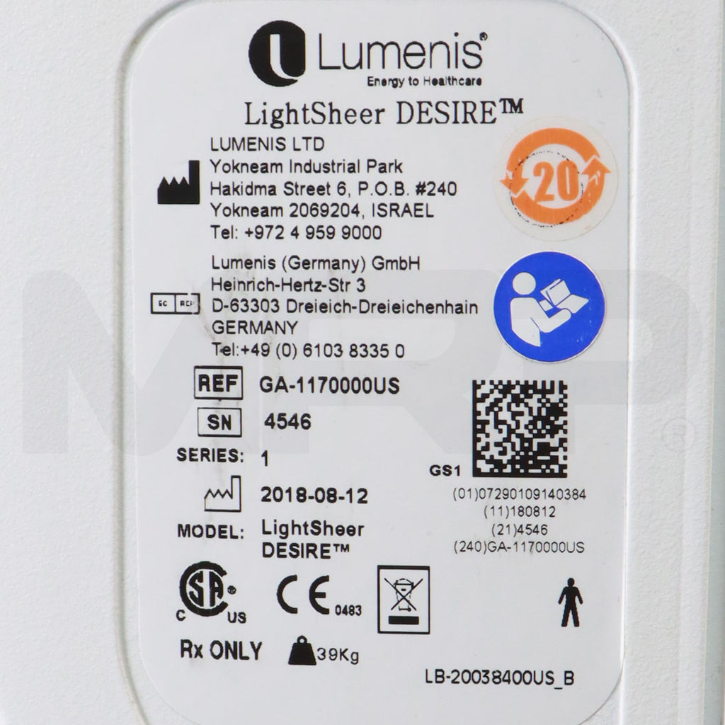 2018 Lumenis LightSheer Desire Laser Hair Removal Diode System