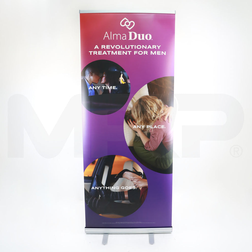 Alma Duo Marketing Display Floor Banner